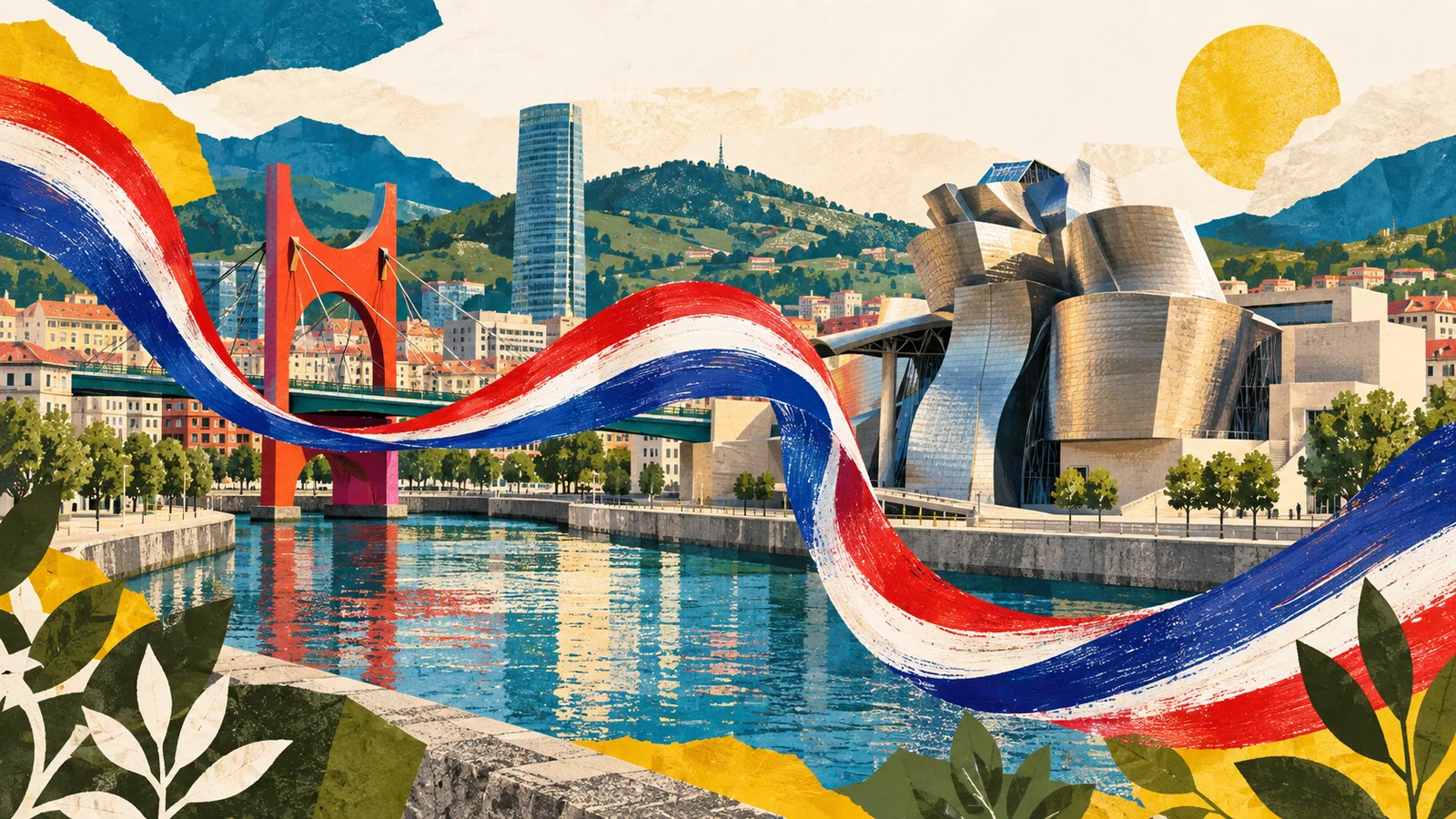 Ilustración editorial de Bilbao conectada con la identidad paraguaya