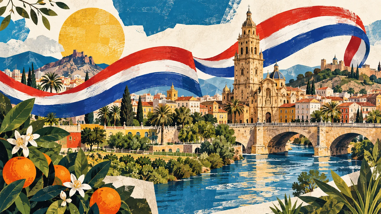 Ilustración editorial de Murcia conectada con la identidad paraguaya