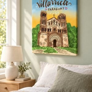Villarrica · Atardecer sobre su iglesia